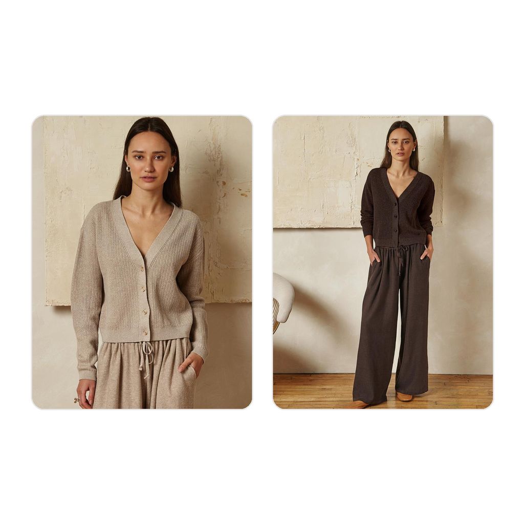 Cotton-Linen Cardigan Set