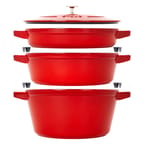 Product image - STAUB Cast Iron 4-pc Stackable Set
