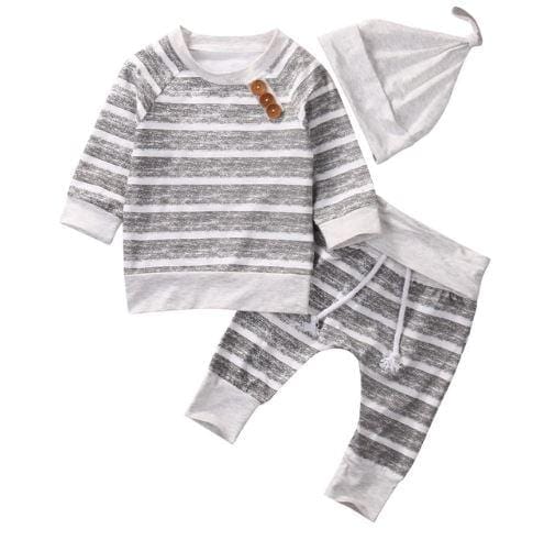 Bodoke Kids neutral striped pajamas