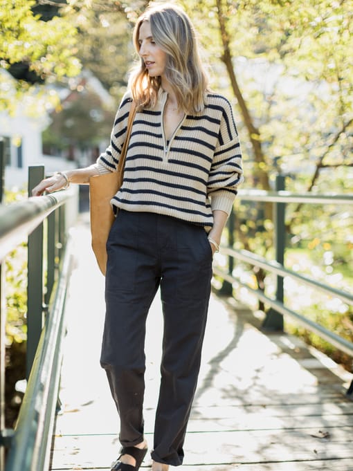 Denim Dress - Lemon Stripes